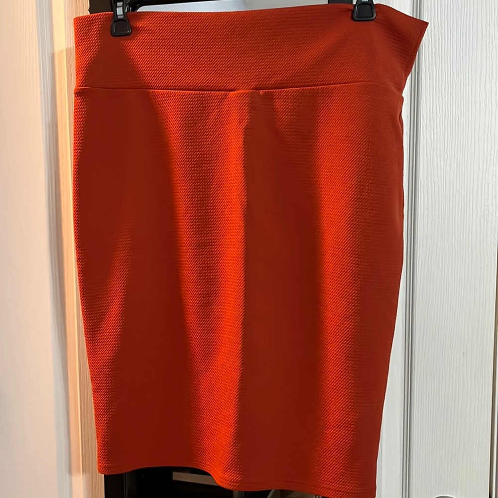 LuLaRoe Orange Cassie Pencil Skirt